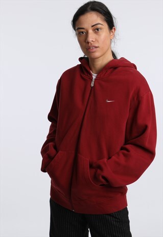 90S NIKE EMBROIDERED LOGO ZIPPED HOODIE