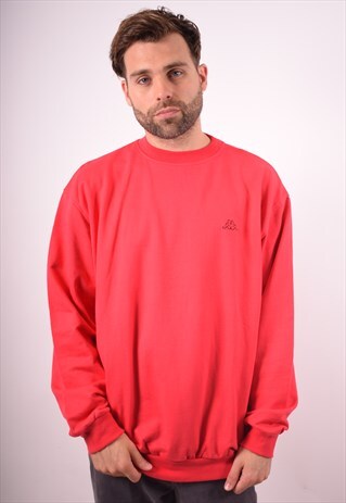 KAPPA MENS VINTAGE SWEATSHIRT JUMPER XXXL RED 90S