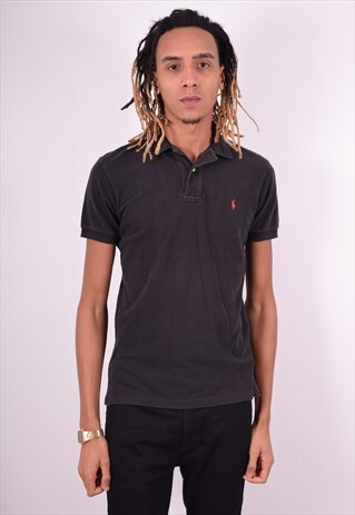 POLO RALPH LAUREN MENS VINTAGE POLO SHIRT SMALL BLACK 90'S