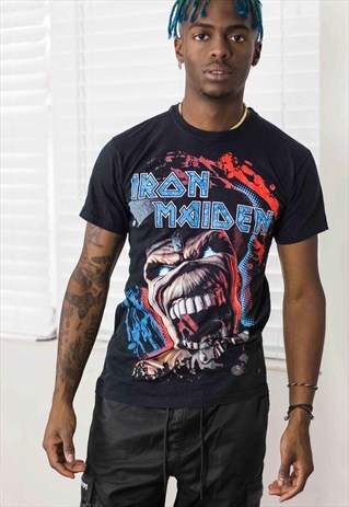 VINTAGE IRON MAIDEN ROCK BAND T-SHIRT LOGO 90S S 5.8