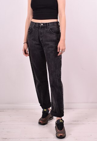 CALVIN KLEIN WOMENS VINTAGE JEANS W30 L31 BLACK 90S