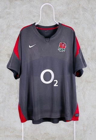 NIKE ENGLAND RUGBY SHIRT JERSEY 2010 GREY RED XXL