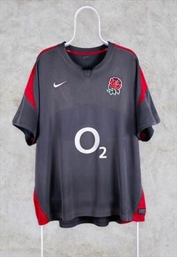 Nike England Rugby Shirt Jersey 2010 Grey Red XXL