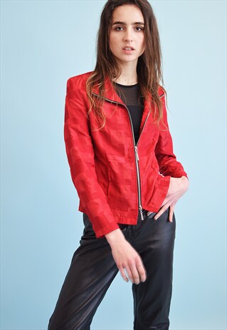 90'S RETRO GRUNGE ABSTRACT PRINT SHIMMER JACKET