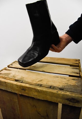 CF BY FALCHI SLIP ON ANKLE BOOT BLACK LEATHER