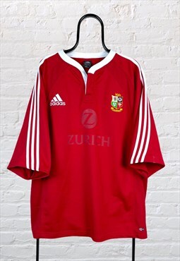 Vintage Adidas British & Irish Lions Rugby Jersey Red XXXL