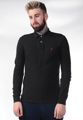 VINTAGE RALPH LAUREN LONG SLEEVED POLO TOP