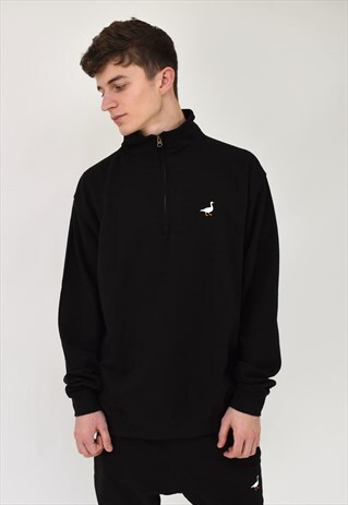 G&G UNISEX BLACK GOOSE 1/4 ZIP SWEAT