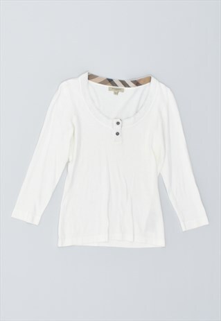 VINTAGE 90'S BURBERRY TOP LONG SLEEVE WHITE