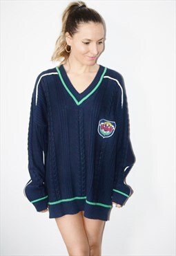 Vintage 80s ADIDAS College Jumper Knitwear Sweatshirt