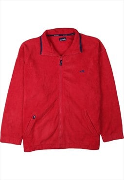 Vintage 90's Active Fleece Jumper Full Zip Up Red XLarge