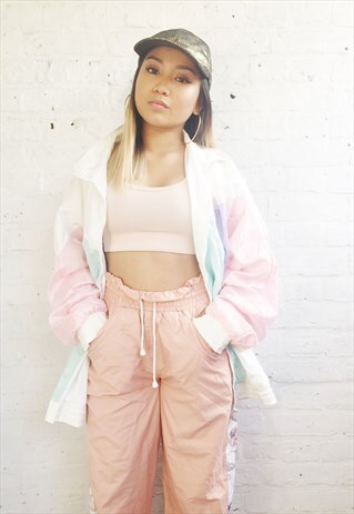 PRINTED SILKY WINDBREAKER/SHELL/BOMBER JACKET (1990'S)