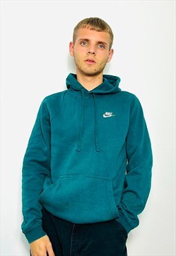 Nike club sportswear drawstring pocket green hoodie size S