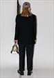 90'S VINTAGE OVERSIZED DRESSY PROM QUEEN/KING BLACK SUIT
