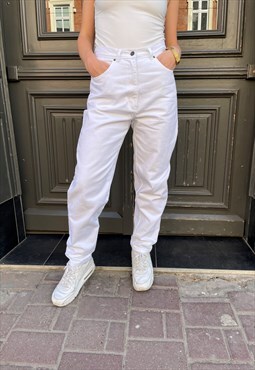 Vintage Arizona White Jeans Denim High Rise Trousers Pants