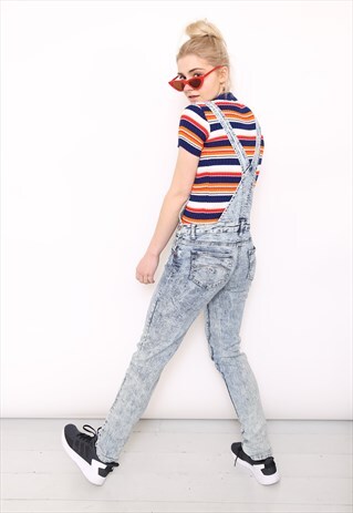 VINTAGE 90S BLUE DENIM WASH DENIM DUNGAREES