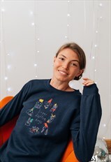 Super festive dog navy sweater 