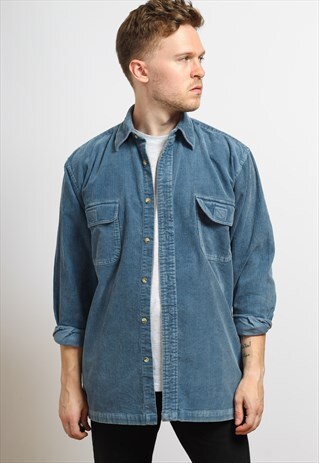 VINTAGE CORDUROY SHIRT BLUE