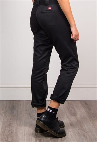 VINTAGE 90'S BLACK DICKIES TAPERED SLIM FIT TROUSERS