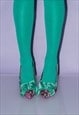 VINTAGE Y2K LIMITED EDITION PUMPS WITH GREEN BOWS