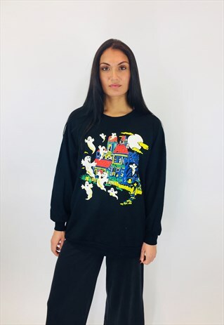 VINTAGE GHOST PRINT SWEATSHIRT