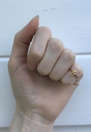 WOMENS BOHO GOLD COLOURED SYMBOL MIDI RING