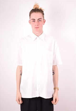YVES SAINT LAURENT MENS VINTAGE SHIRT LARGE WHITE 90S