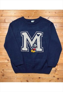 Retro Disney Mickey Mouse navy blue knit jumper 6-8