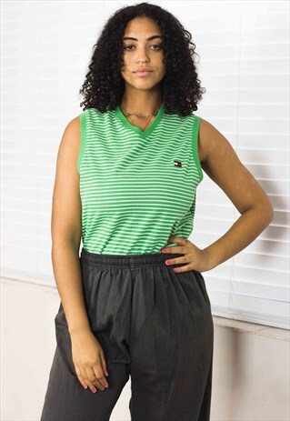 VINTAGE TOMMY HILFIGER STRIPED T-SHIRT LOGO 90S L 6.3