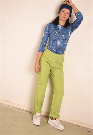 90'S RETRO DESIGNER REGULAR WAIST CLASSIC CUT TROUSERS