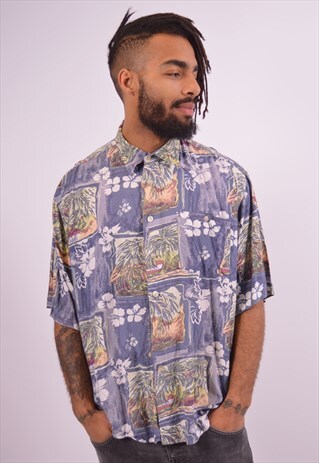 VINTAGE SHIRT HAWAIIAN BLUE