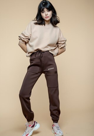 BROWN CASUAL TRACK PANTS