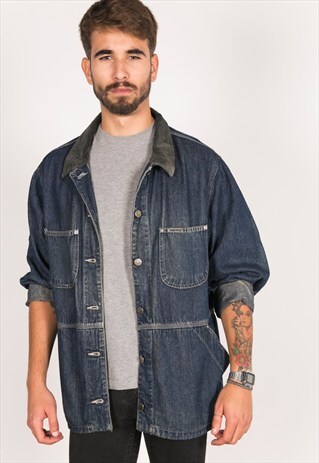 VINTAGE 80S LEE LONG DENIM JACKET / R227