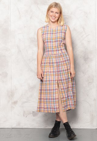 VINTAGE 80S PLAID SUNDRESS