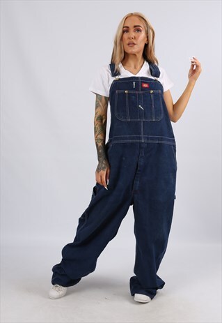VINTAGE USA DICKIES DENIM DUNGAREES PLUS SIZE 20 3XL (5AU)