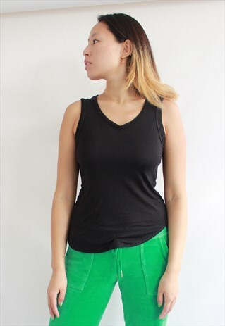 KAREN MILLER BLACK SHEER TANK TOP