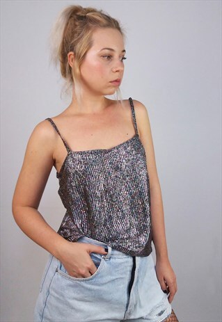 VINTAGE 80'S GLITTER/ SHIMMER LUREX PARTY TOP