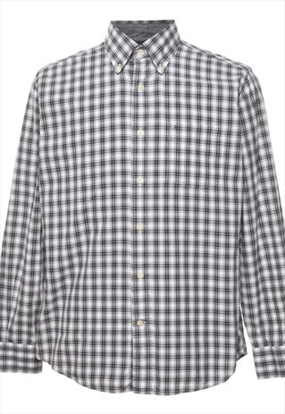 VINTAGE TOMMY HILFIGER CHECKED GREY SHIRT - M