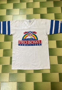 Vintage NFL 1989 Pro Bowl Hawaii Raglan T-Shirt 3/4 Sleeves