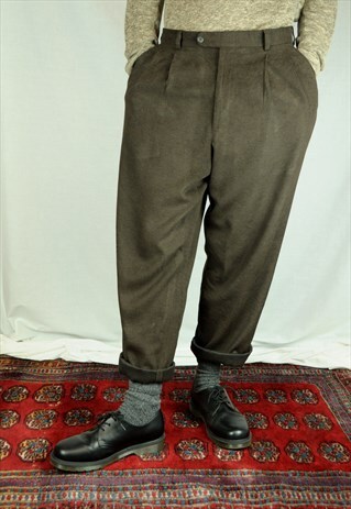 BROWN WIDE LEG TROUSERS