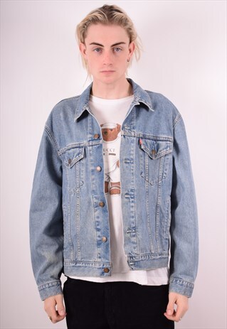 LEVI'S MENS VINTAGE DENIM JACKET LARGE BLUE 90S