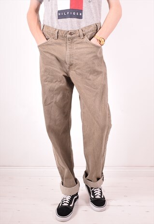 LEVI'S 550 MENS VINTAGE JEANS W34 L34 KHAKI 90S