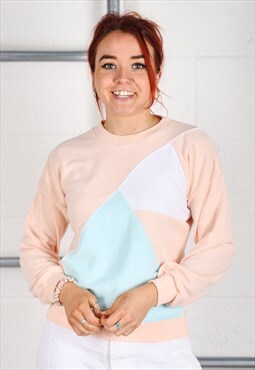 Vintage Umbro Jumper in Pink Pullover Knitted Sweater UK 14