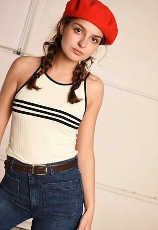 VINTAGE 90S MINIMALIST PARIS CHIC SPAGHETTI STRAP TOP