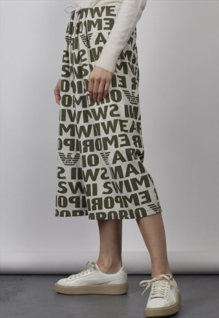 RARE VINTAGE 90'S ARMANI LOGO PRINT JERSEY CULOTTES