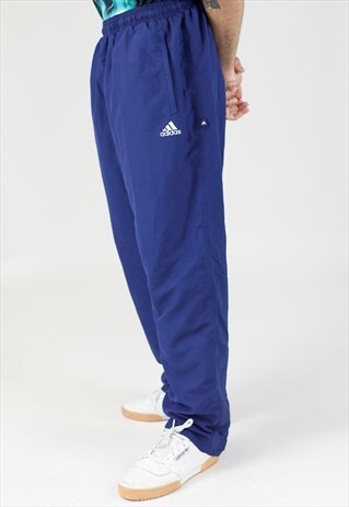 VINTAGE 90S ADIDAS BLUE TRACKSUIT BOTTOMS