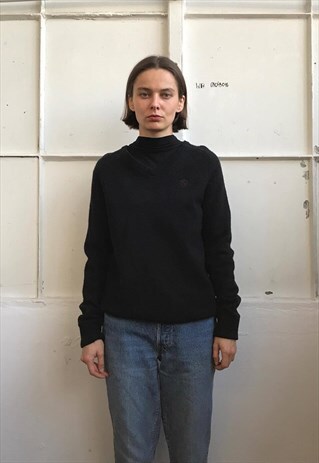 VINTAGE 90' BEAUTIFUL COOL CLASSIC BLACK UNISEX WOOL JUMPER