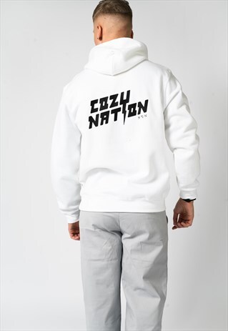 WHITE OVERSIZED ESSENTIAL HOODIE 2.0