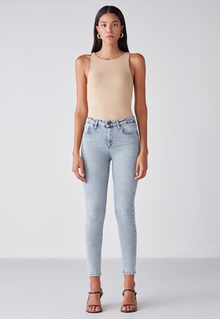 GRIMELANGE Lissy Relaxed Skinny Light Blue Jeans