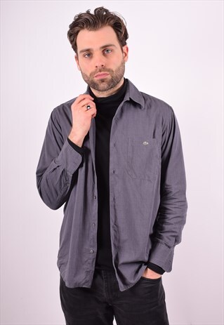 LACOSTE MENS VINTAGE SHIRT MEDIUM GREY 90'S